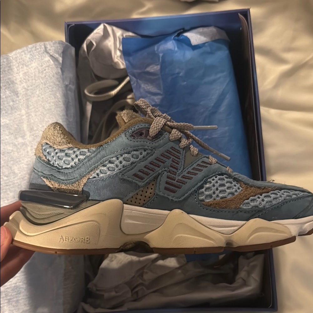 Stylish Blue and Tan Sneakers